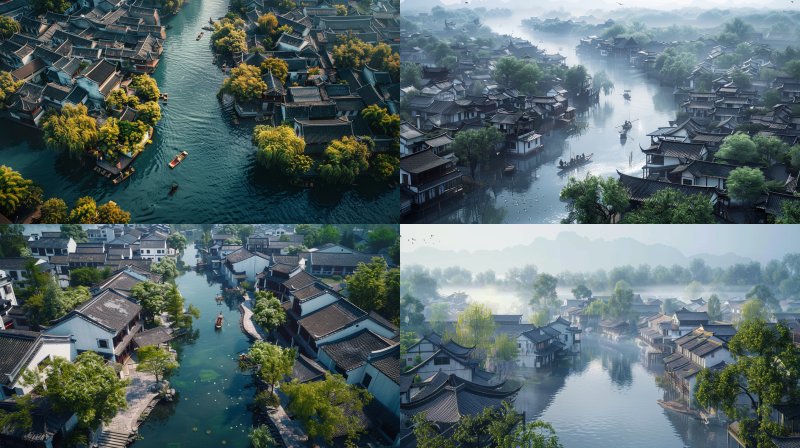 ansevdikyo_Village_settlements_Jiangnan_water_town_white_walls__435344c6-2980-452a-af2a-0511f9b9e960.png